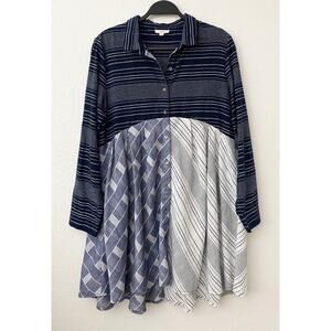 ODDY Navy and White Striped Mini Dress